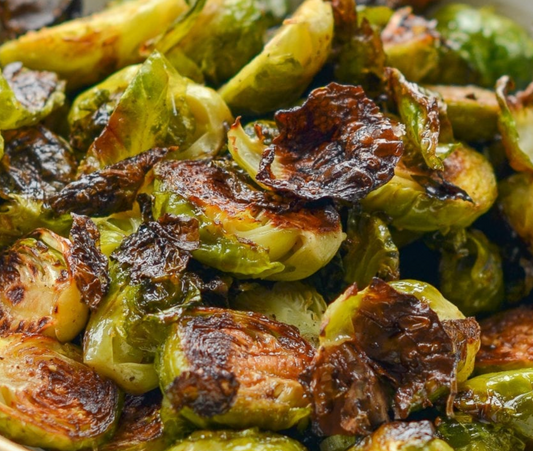 Roasted Brussel Sprouts with Vines & Groves Balsamic Vinegar
