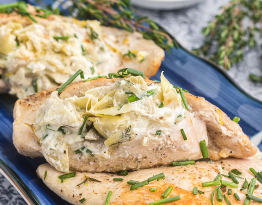 Stuffed Chicken Breasts with Vines & Groves Lemon Artichoke Spread